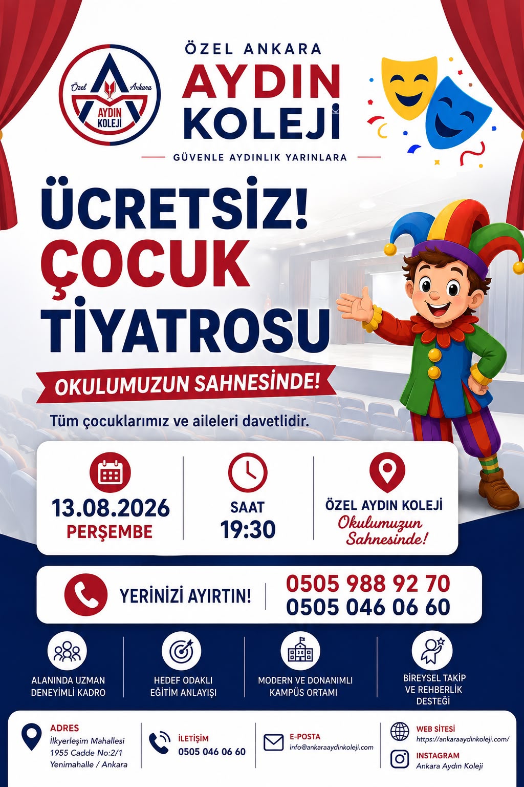 🎭 ÜCRETSİZ ÇOCUK TİYATROSU SİZLERİ BEKLİYOR! 🎭